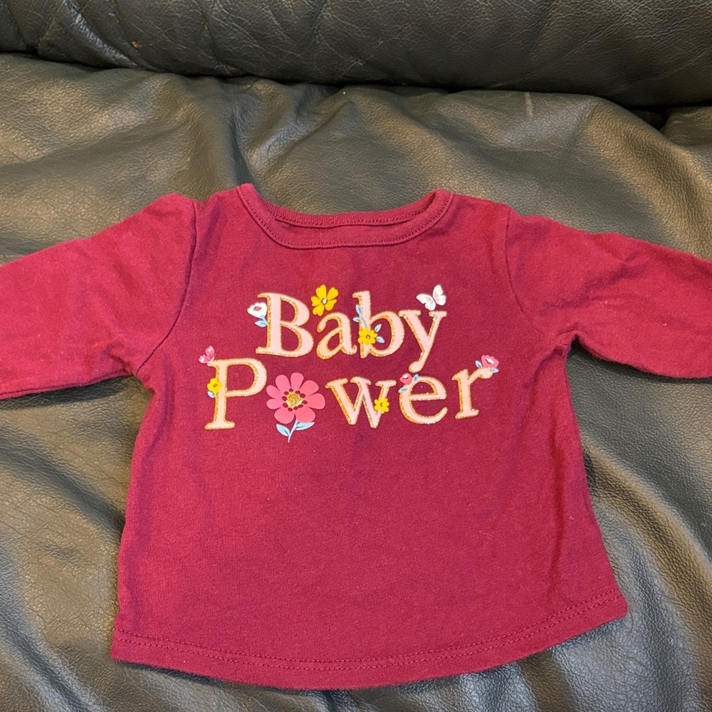 Garanimals Maroon 'Baby Power' Long Sleeve Tee